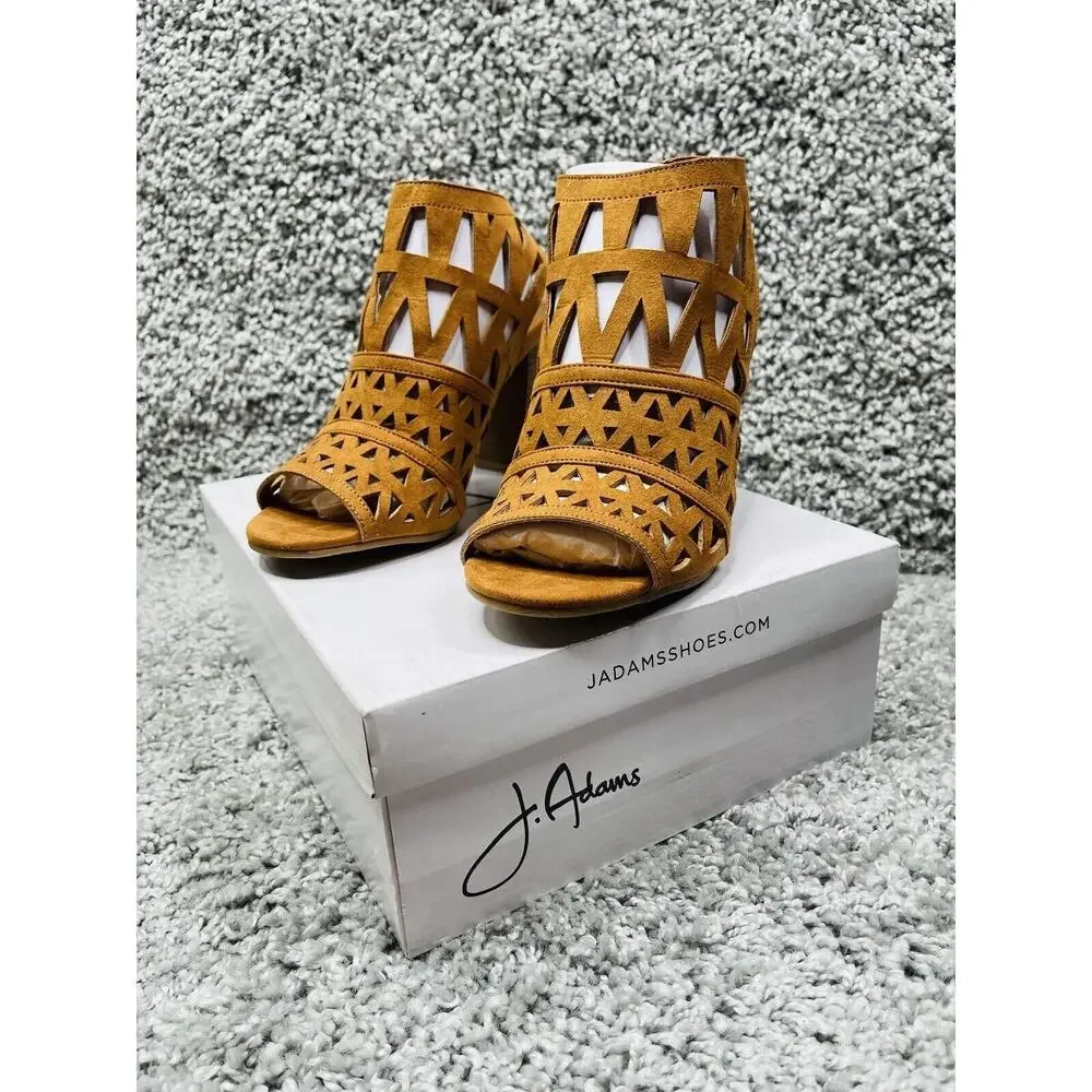 J. Adams Women’s Riviera Mule Heeled Sandals Tan Suede Size 6
